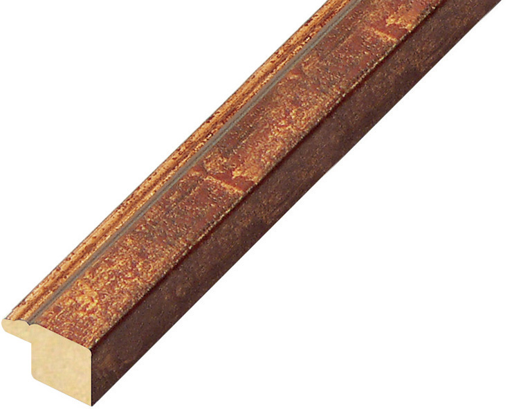 Baguette pin jointé, larg.18mm, haut.13mm - fil or, rouge - 116ROSSO