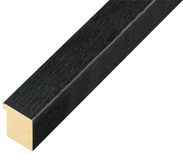 Baguette ayous, larg.20mm haut.20 - Noir, pore ouvert - 126NERO