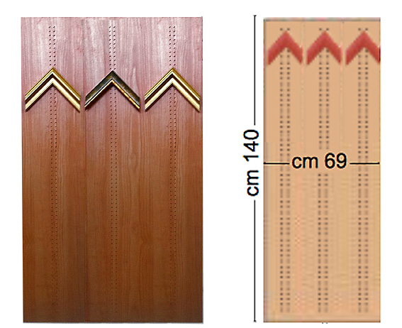 Panneaux échantillons baguettes, cerise, cm140, 3 rang.