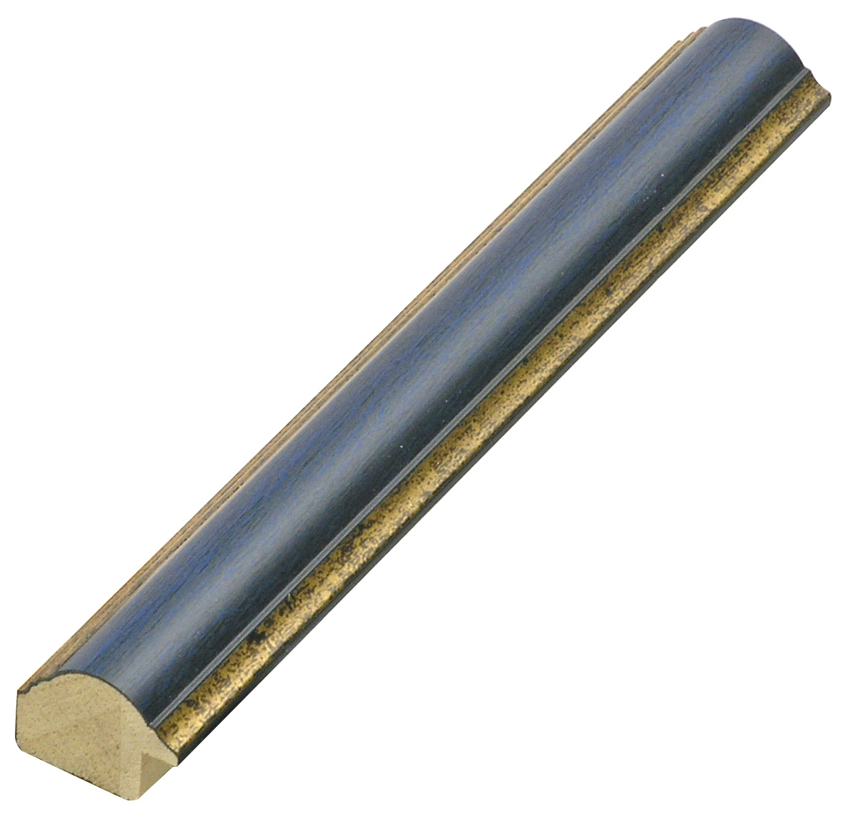 Baguette pin jointé larg.25mm, haut.19, forme arrondie - bleu fil or - 166BLU
