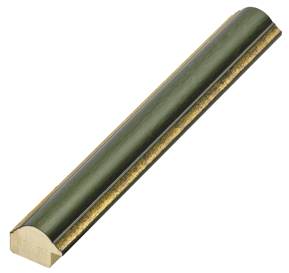 Baguette pin jointé larg.25mm, haut.19, forme arrondie - vert fil or - 166VERDE