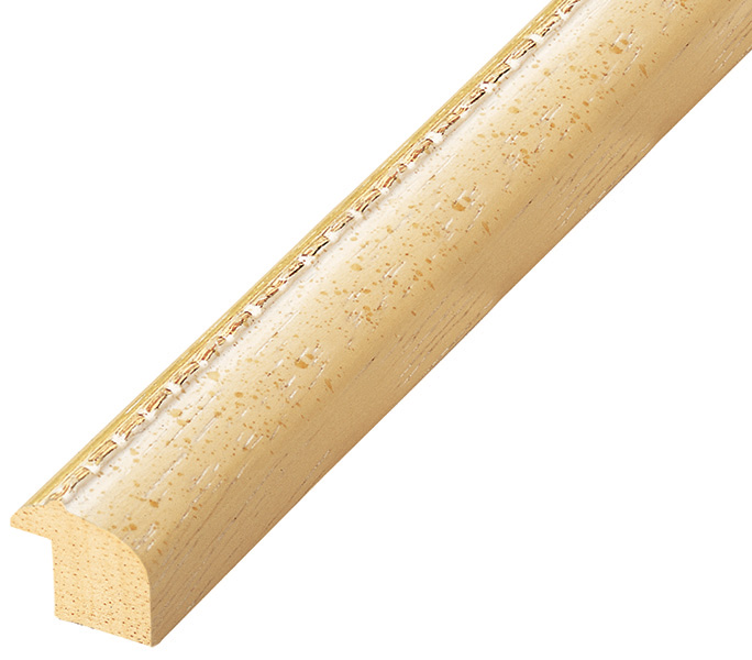 Baguette ayous, larg.17mm, haut.15mm - déc.rélief or, crème - 211CREMA