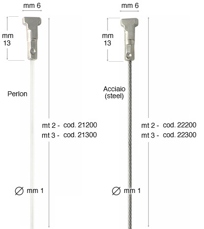 Fil en acier avec douille Twister Micro - 2 mètres