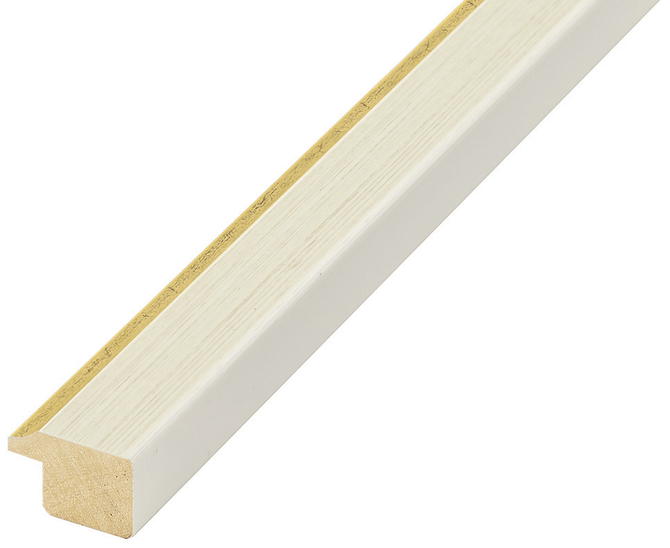 Baguette pin jointé, larg.22mm, haut.15mm - ivoire fil or - 22BEIGEORO