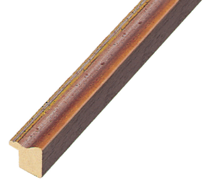 Baguette ayous, larg.15mm, haut.15mm - fil or, mat, noyer - 245NOCE