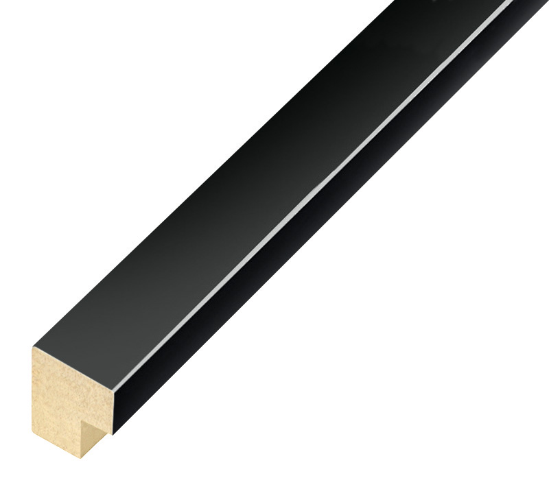 Baguette ayous, larg.20mm haut.20 - Noir brillant - 24NEROLUC