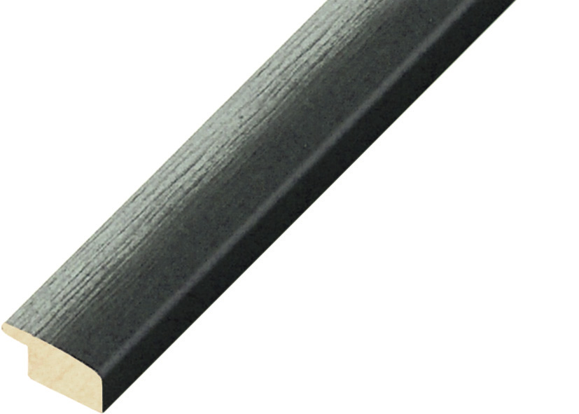 Baguette ayous, larg.23mm, haut.13mm - mat, nuancée noire - 273NERO