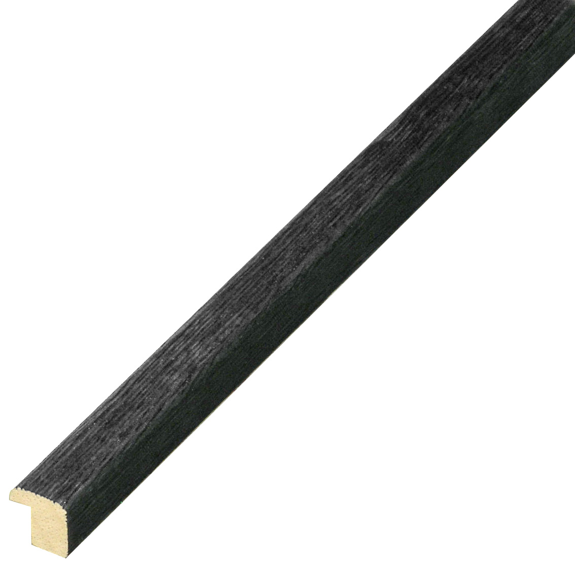 Baguette ayous, larg.13mm, haut.13mm, finition rayée - Noir - 311NERO