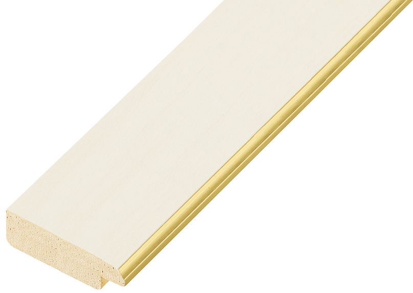 Baguette pin jointé, larg.31mm, haut.10mm - crème fil or