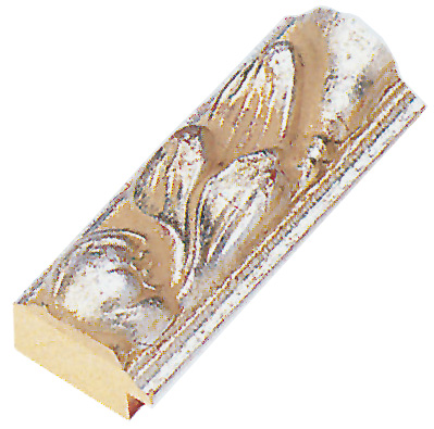 Baguette ayous, larg.29mm, haut.21mm - decor. rélief, argent - 342ARG