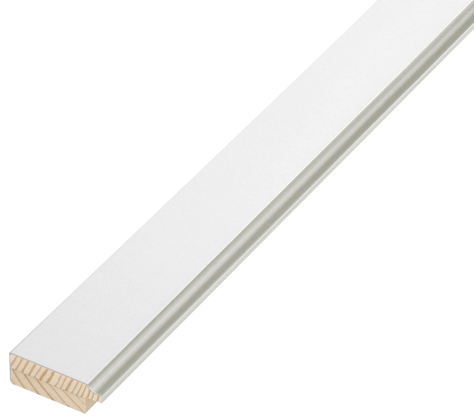 Baguette pin jointé, largeur 34mm, hauteur 12 - Blanc, fil argent - 34BIANCOARG