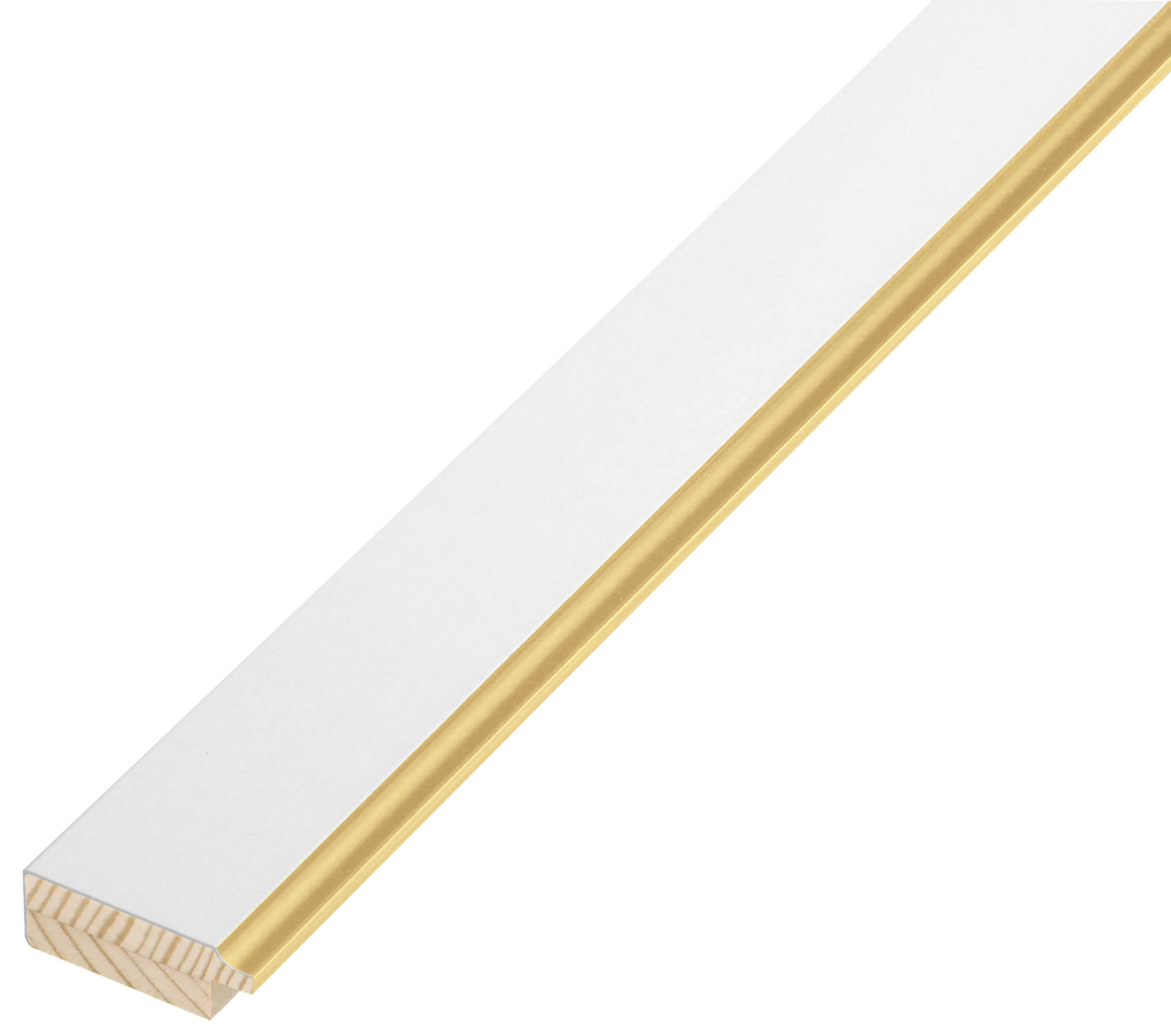 Baguette pin jointé, largeur 34mm, hauteur 12 - Blanc, fil or - 34BIANCORO