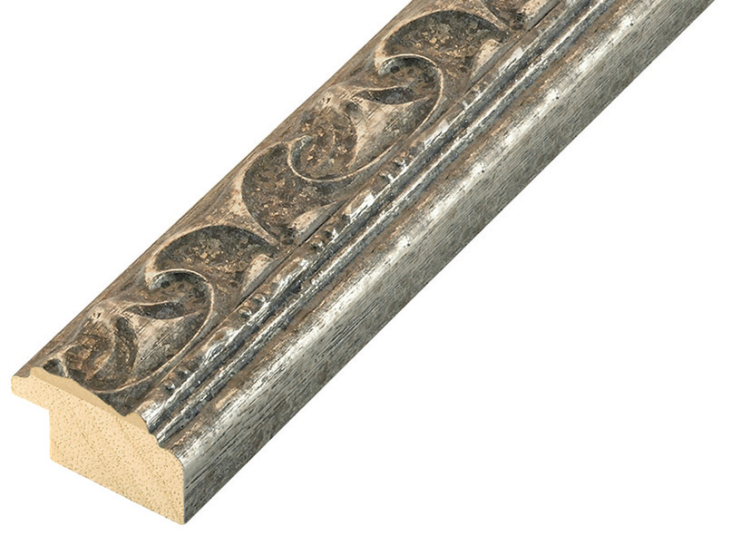 Baguette ayous argent avec décorations en rélief - 355ARG