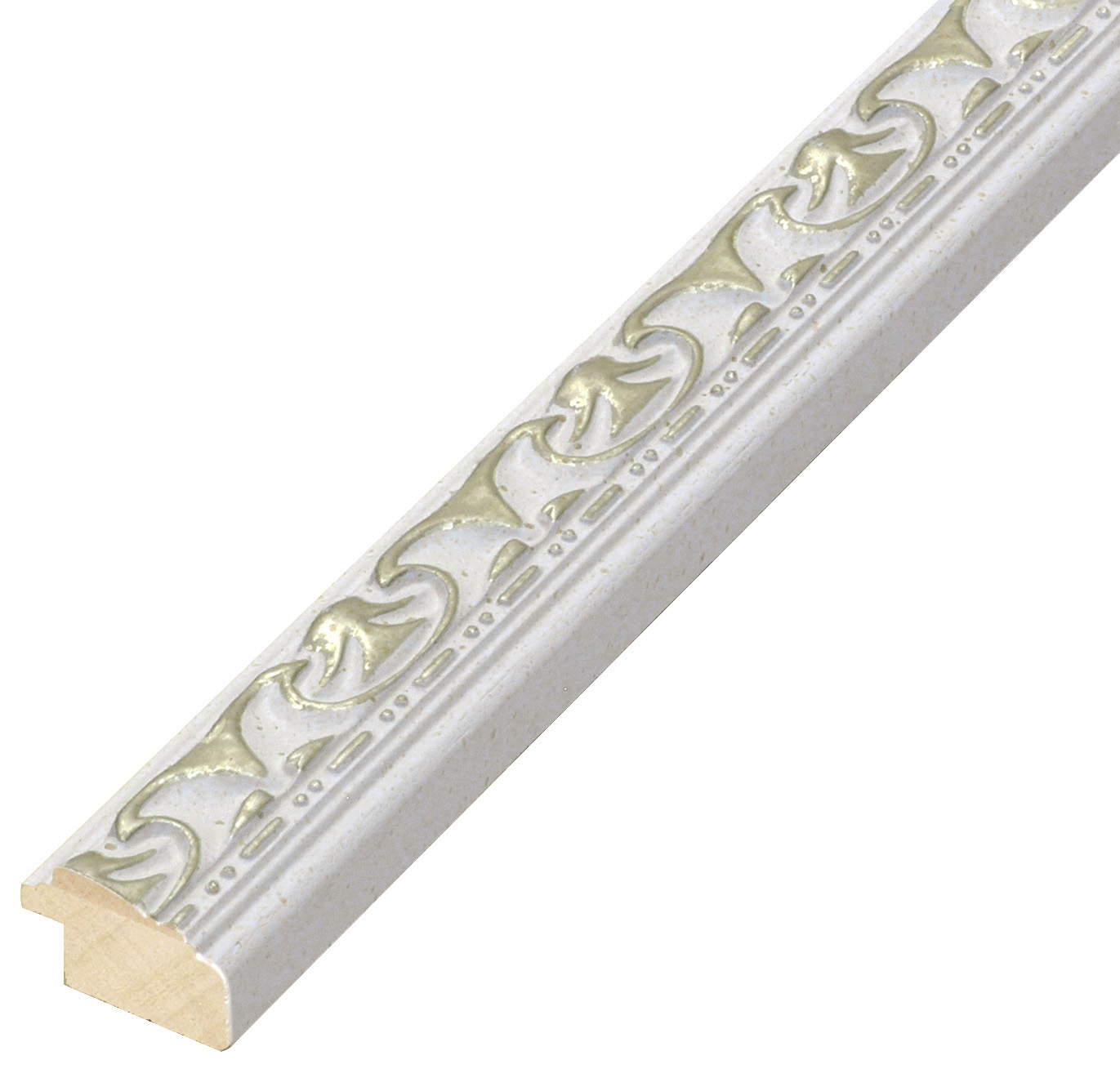 Baguette ajous blanche avec décorations argent - 355BIANCOARG