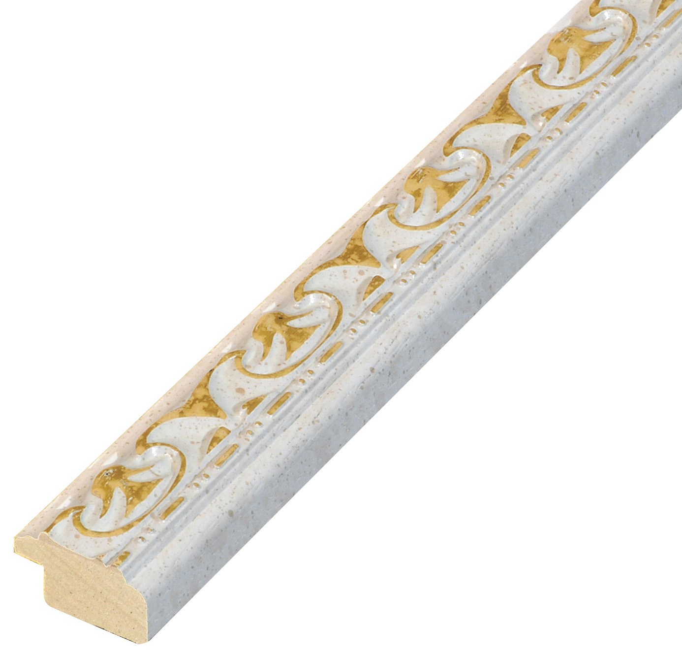 Baguette ajous blanche avec décorations dorées - 355BIANCORO