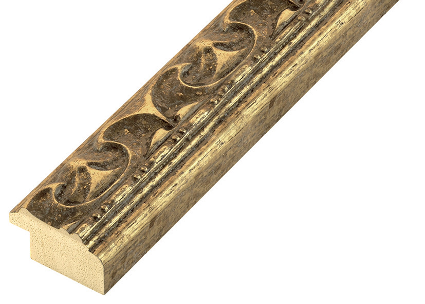 Baguette ayous dorée avec décorations en rélief - 355ORO