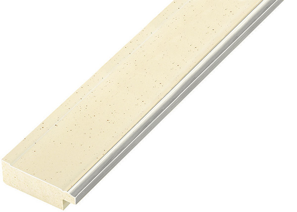 Baguette ayous, larg.35mm - crème, fil argent - 35BEIGEARG