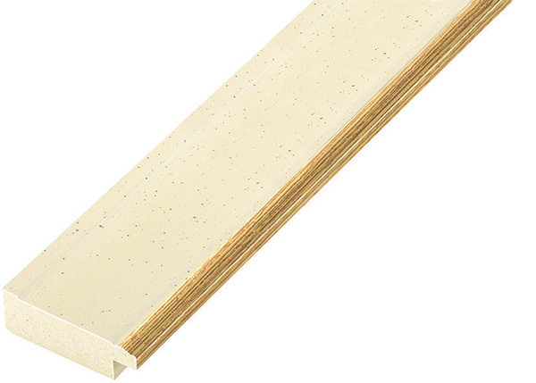 Baguette ayous jointé, larg.35mm - crème, fil or - 35BEIGEORO