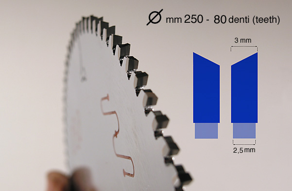 Lame circulaire en widia 250mm / 80 dents