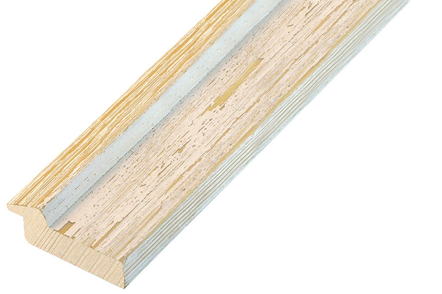 Baguette sapin jointé, larg.37mm - tacheté bord ocre