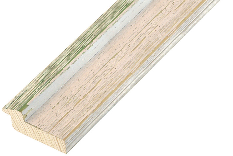 Baguette sapin jointé, larg.37mm - tacheté bord vert