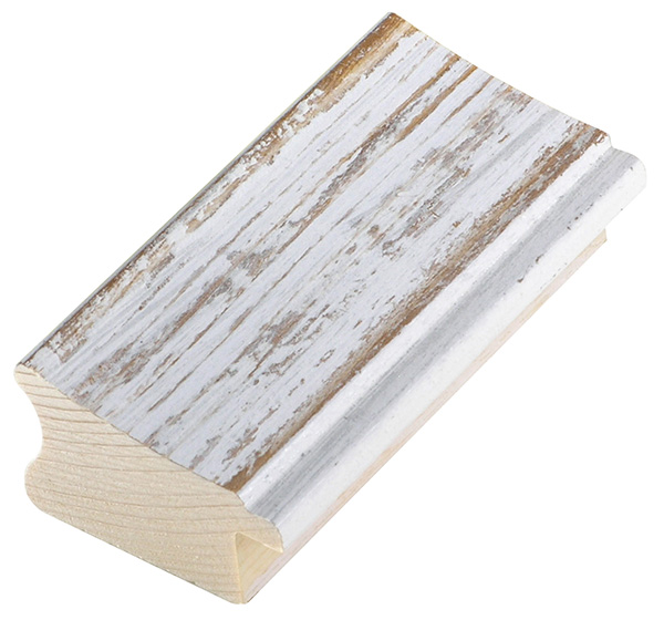 Baguette sapin jointé 40mm larg. mouchetée blanc-marron - 382NOCE