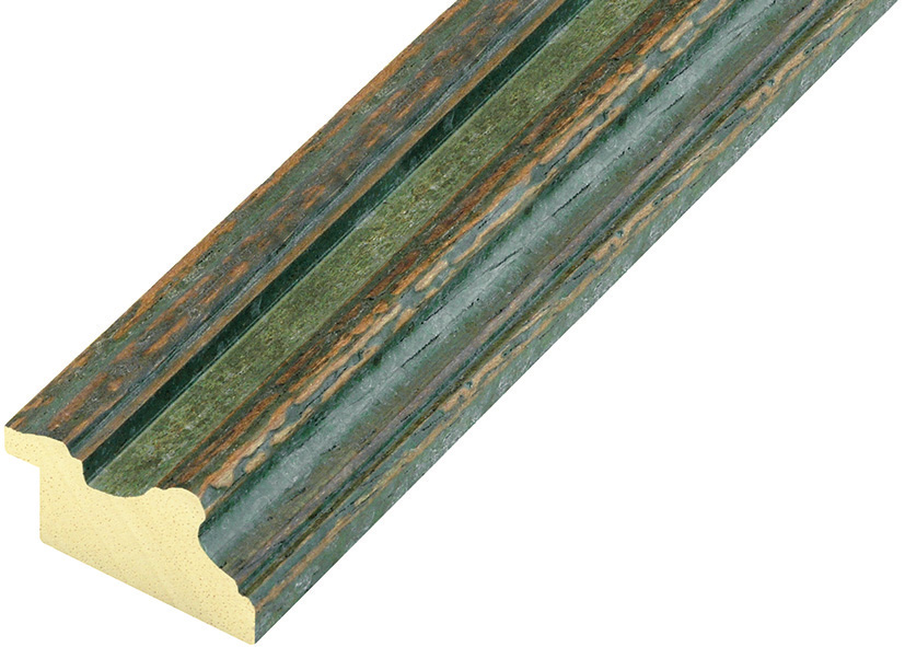 Baguette ayous, larg.37mm, fini antique - vert olive - 383OLIVA