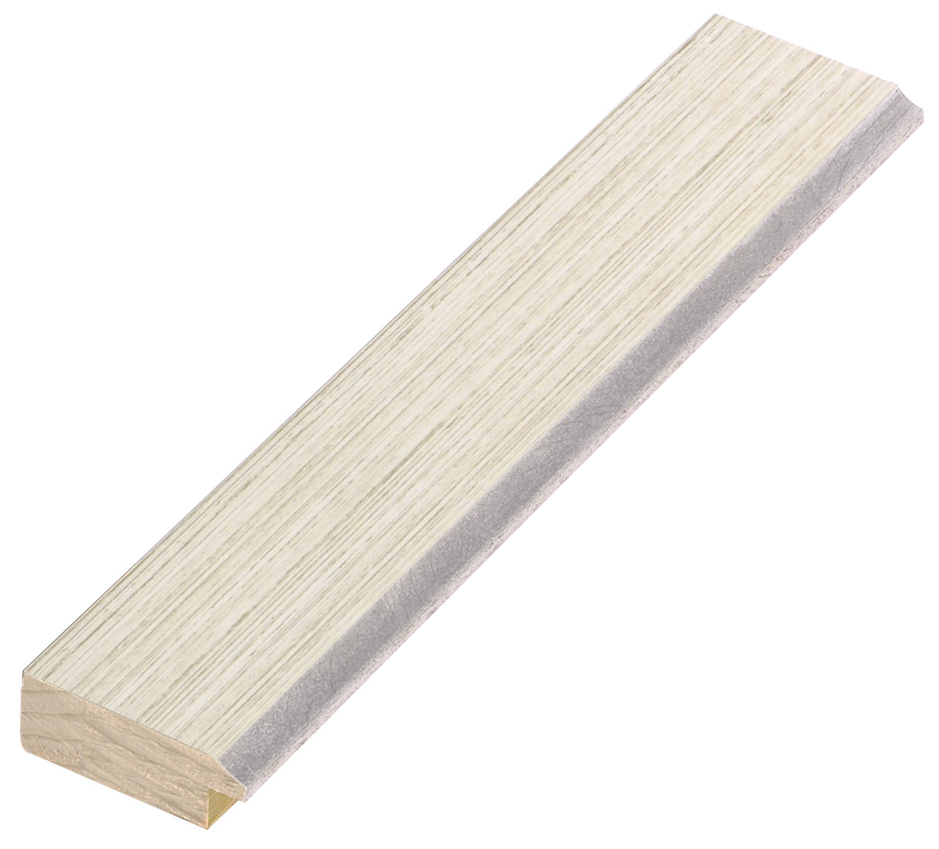 Baguette en pin jointé 38mm - ivoire, fil argent