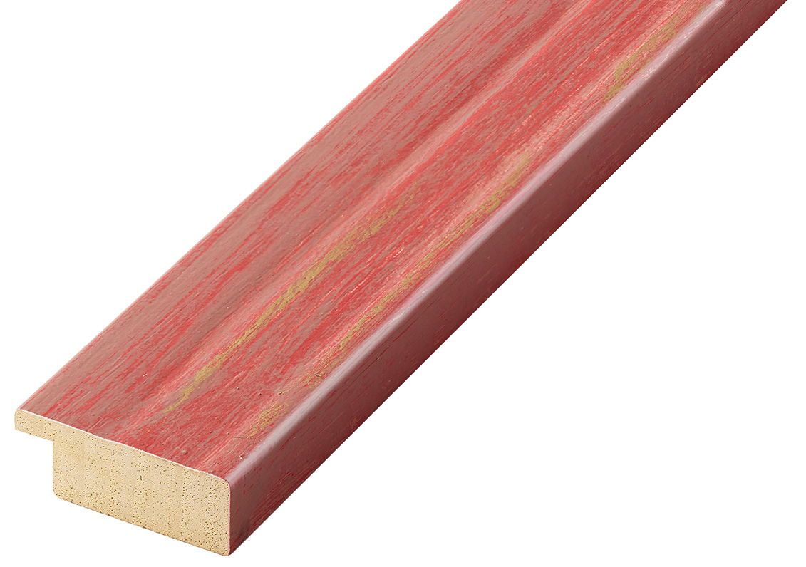 Baguette ayous, larg.39mm, plate - tachetée, rouge