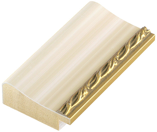 Baguette pin lamellaire, larg.40mm - avec décoration dorée - 40PRO