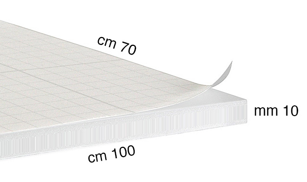 Panneaux de carton plume adhésifs 10 mm, cm 70x100