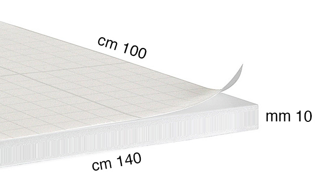 Panneaux de carton plume adhésifs 10 mm, cm 100x140