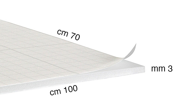 Panneaux de carton plume adhésifs 3 mm, cm 70x100