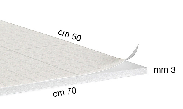 Panneaux de carton plume adhésifs 3 mm, cm 50x70