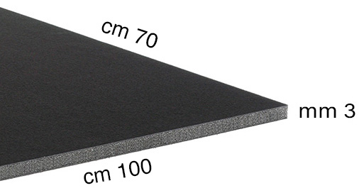 Panneaux de carton plume 3 mm, cm 70x100 - Noir