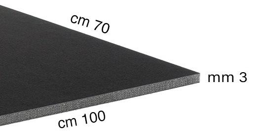 Panneaux de carton plume - épaisseur 3 mm - cm 70x100 - Noir