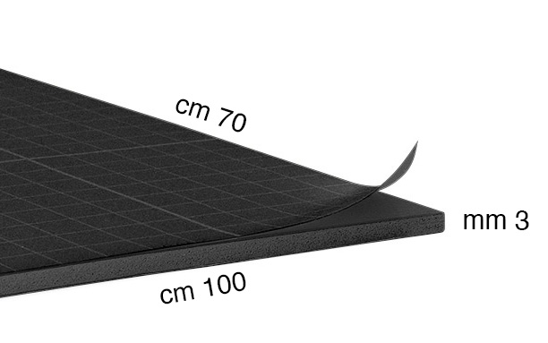 Panneaux de carton plume adhésifs 3 mm, cm 70x100, Noir