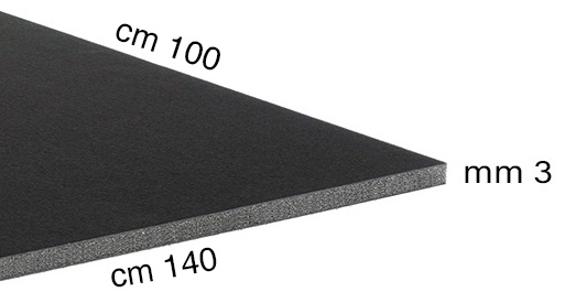Panneaux de carton plume 3 mm, cm 100x140 - Noir