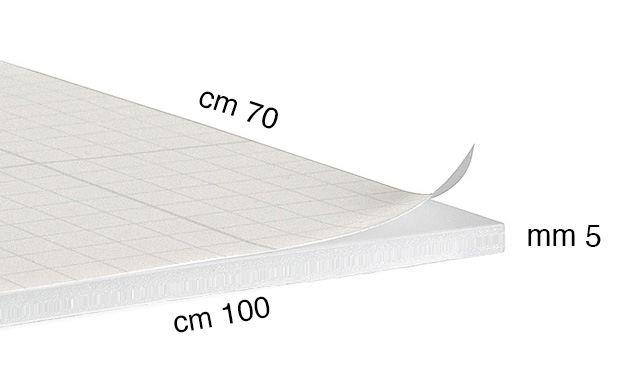 Panneaux de carton plume adhésifs 5 mm, cm 70x100