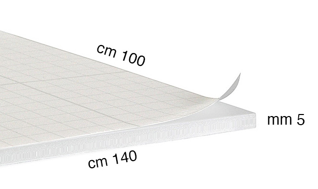Panneaux de carton plume adhésifs 5 mm, cm 100x140