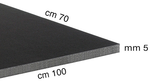 Panneaux de carton plume 5 mm, cm 70x100 - Noir