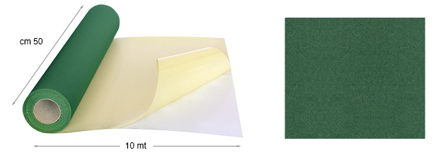 Papier velours adhésif - rouleau 10mx50cm - 27 Vert