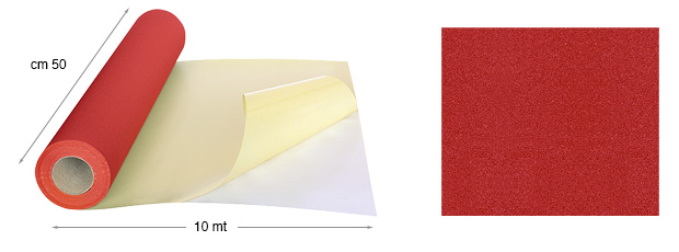 Papier velours adhésif - rouleau 10mx50cm - 30 Rouge