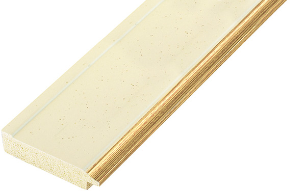 Baguette pin jointé, larg.45mm - crème, fil or