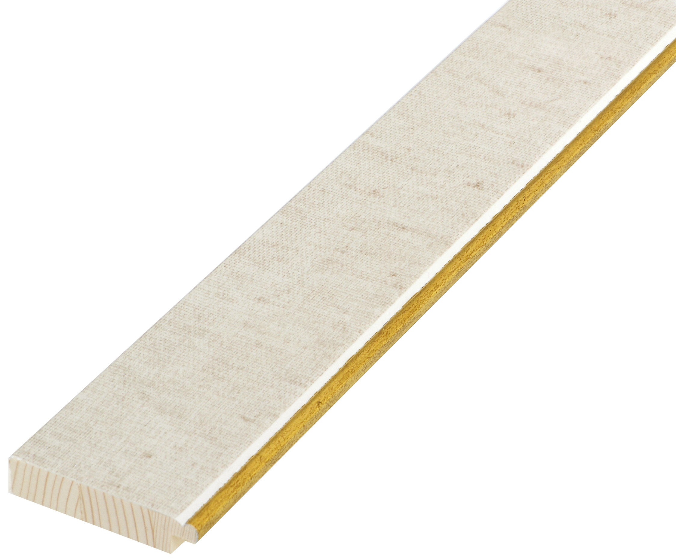Baguette pin lamellaire, larg.45mm - effet toile, fil or