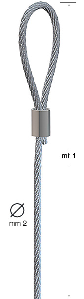 Fil en acier avec boucle - diam. 2mm - 1 mètre