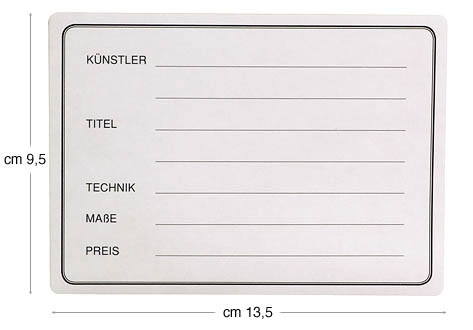 Etiquettes non-adhésives en allemand - Par 50 étiquettes