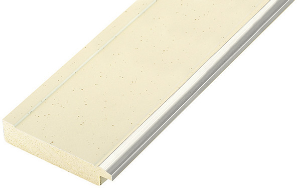 Baguette ayous, larg.55mm - crème, fil argent - 55BEIGEARG