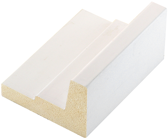 Baguette profil L ayous jointé, Larg.54mm Haut.36 - Blanche - 591BIANCO