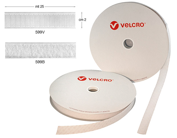 Support pour Velcro blanc - Bobine de 25 mètres